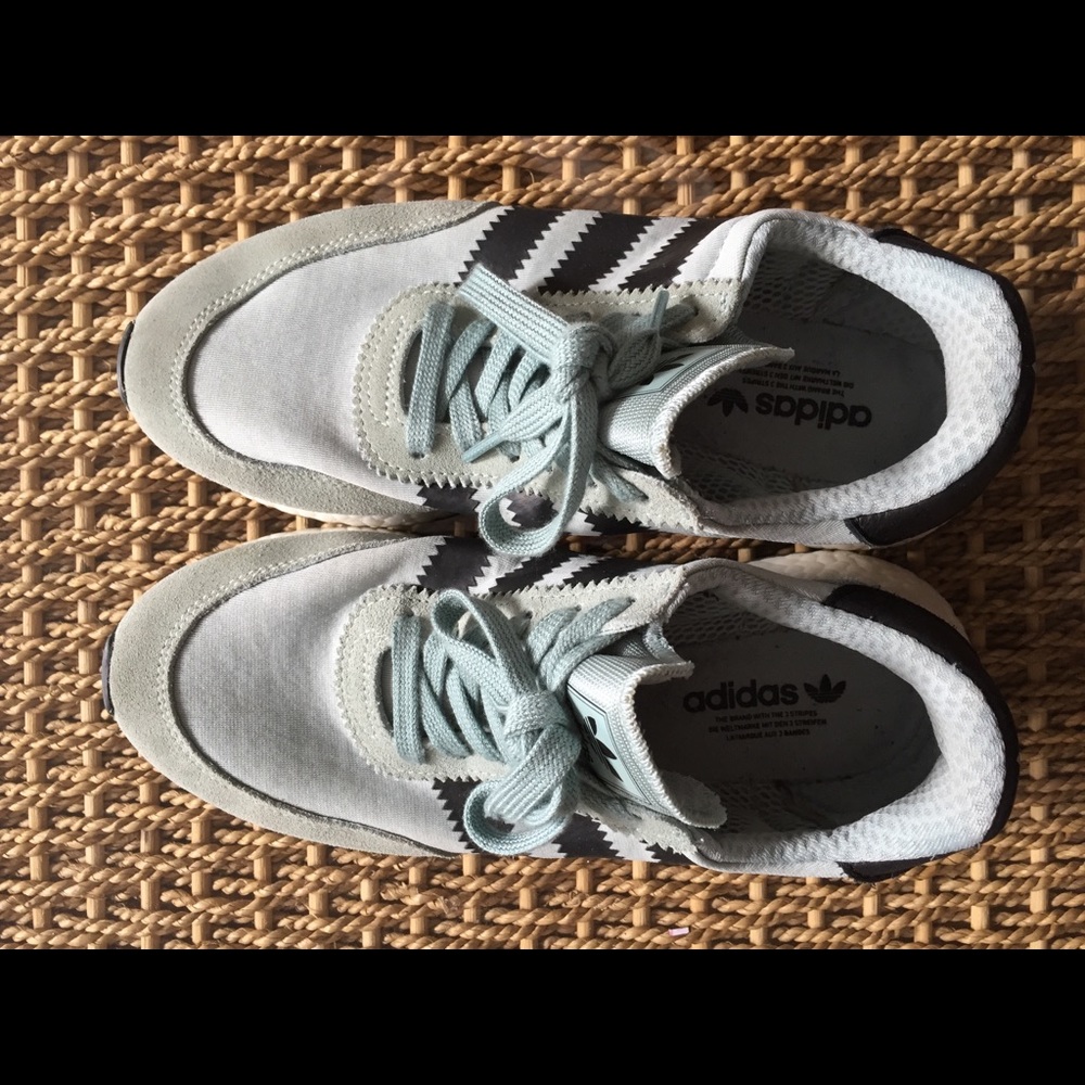 Adidas Iniki Running Sneakers, Seafoam Green-Grey